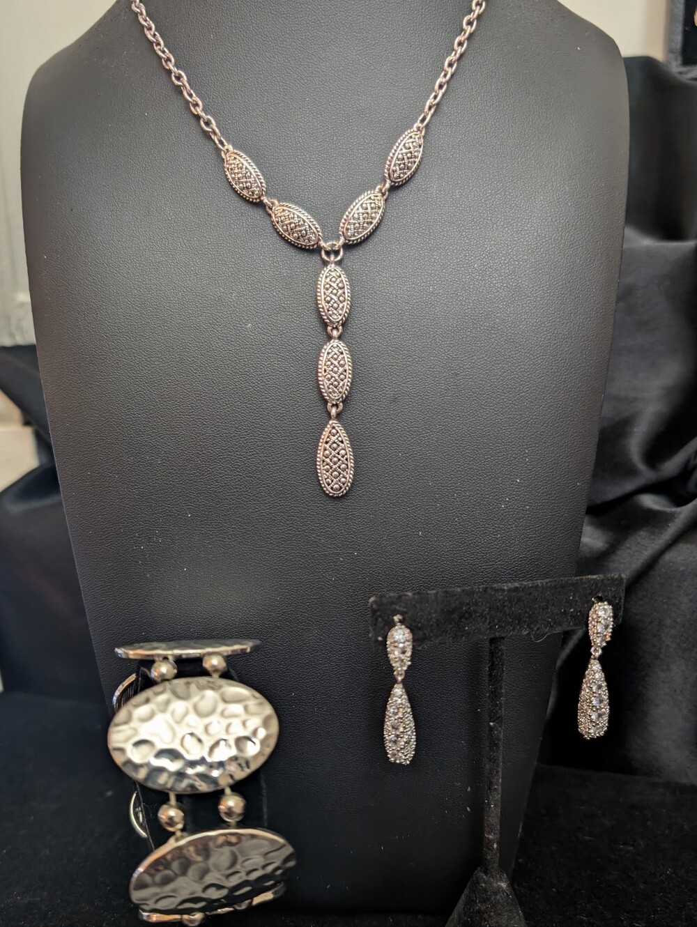 #2. Vintage Napier Necklace & Cubic Zirconia Earrings